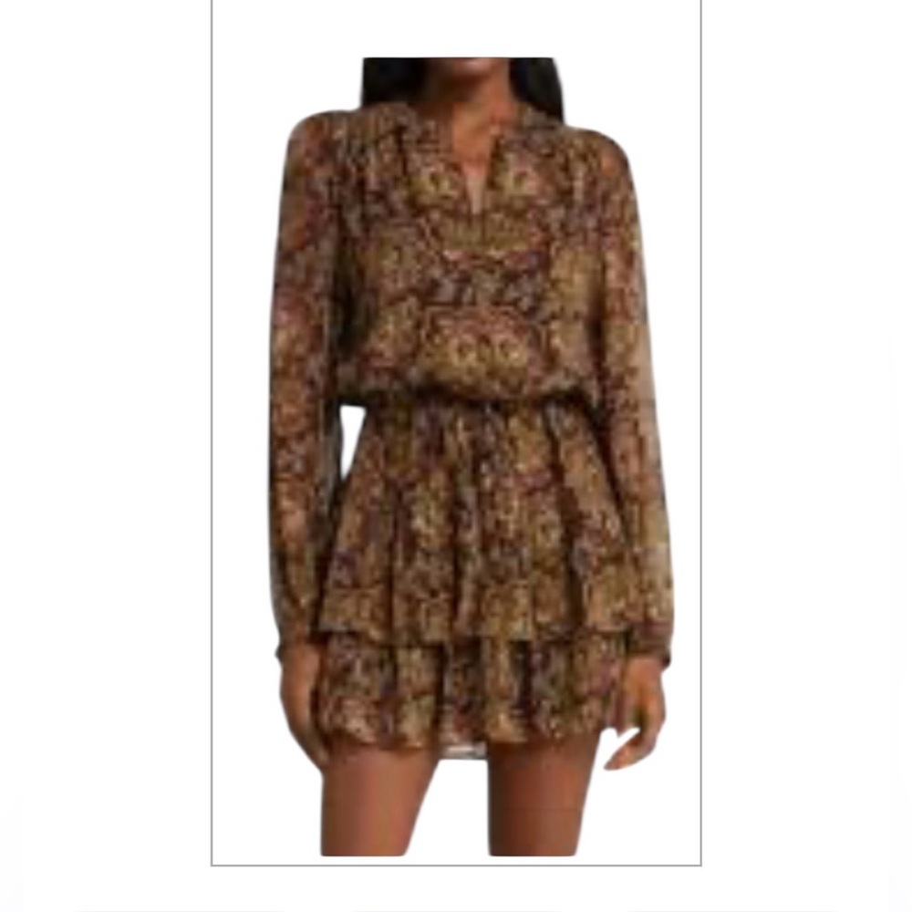 MSK RETRO TIERED MINI DRESS